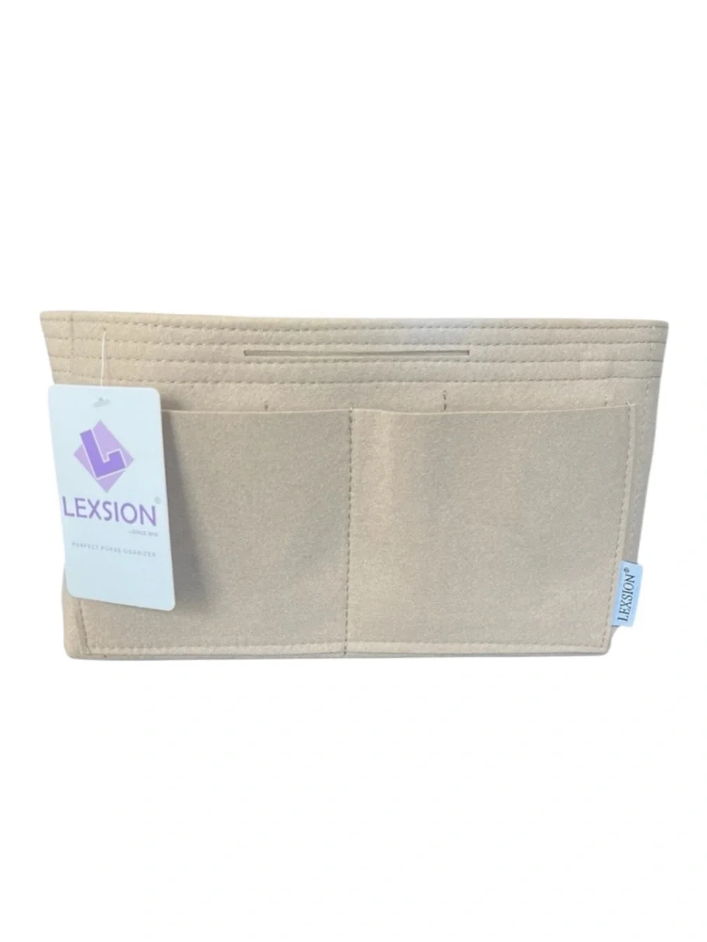 NWT Lexsion Felt Beige Purse Organizer in Slender Medium